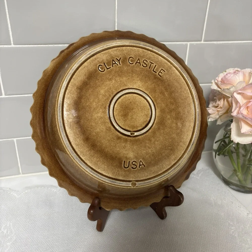 Clay Castle Pumpkin Pie Recipe Baking Dish 10